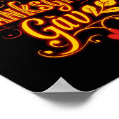 Graceful Thanksgiving Gav – Warm Autumn Typography ポスター (角)