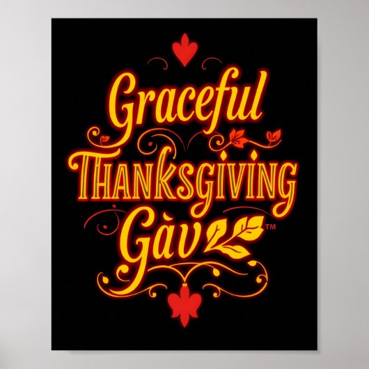 Graceful Thanksgiving Gav – Warm Autumn Typography ポスター (正面)
