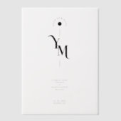 Graceful Vellum Transparency Elegant Black & White ベラム紙招待状 (正面)