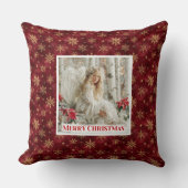 Graceful Victorian Angel Red and Gold Gift Pillow クッション (正面)