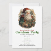 Graceful Victorian Santa Christmas party invite 招待状 (正面)
