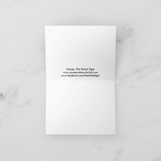 Graceyの最も小さいトラのメッセージカード カード (内部)