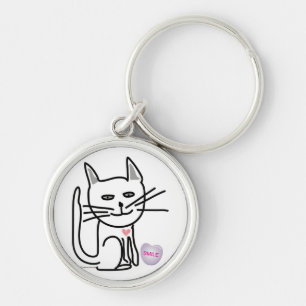 Graceysのバレンタインの幸せな猫のキーホルダー キーホルダー