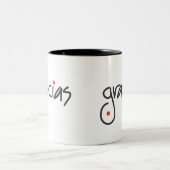 Graciasのマグは白黒感謝していしています ツートーンマグカップ (中央)