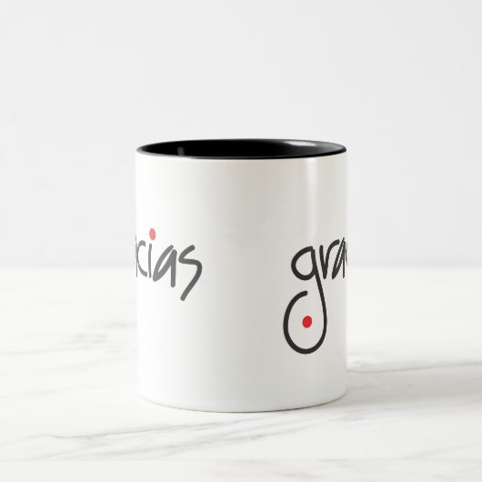 Graciasのマグは白黒感謝していしています ツートーンマグカップ (中央)