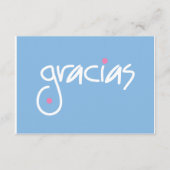 Graciasの青および白いレタリングのギフトのエンクロージャ エンクロージャーカード (正面)