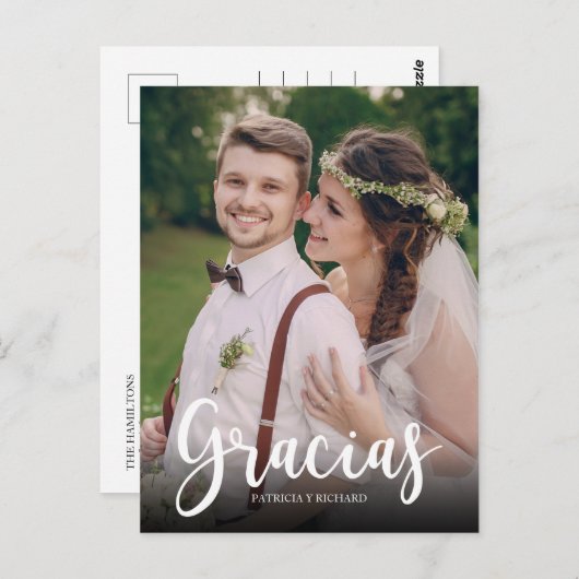 Gracias写真エレガントなウェディングスペインのありがとう ポストカード (正面/裏面)
