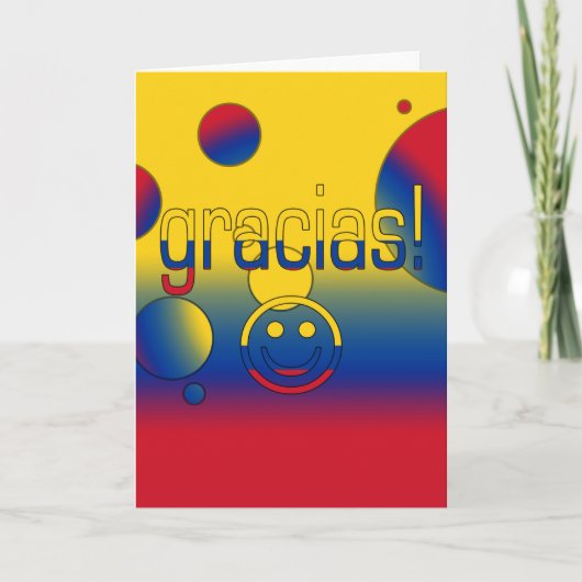 Gracias! コロンビアの旗はポップアートを着色します サンキューカード (正面)