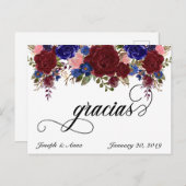 Gracias 結婚 Navy Burgundyに感謝スペインの。 ポストカード (正面/裏面)