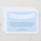 Gracias Cielito Lindo Blue赤ちゃんシャワーありがとう 招待状 (正面)