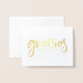 Gracias Cute'結婚s Thank You Photo 箔カード (封筒付き正面)