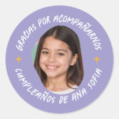 Gracias por acompainnos cumpleanos con foto ラウンドシール (正面)
