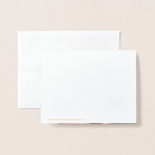 Gracias Scriptスタイリッシュの結婚感謝の写真 箔カード (裏面封筒付き)