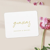 Gracias Spanish Simple Gold Script Wedding サンキューカード