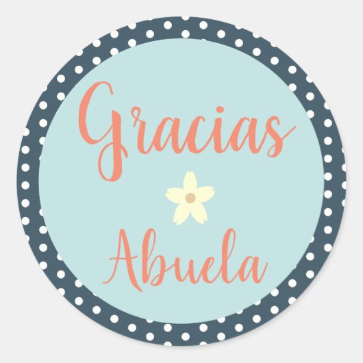 Gracias/Thank スペインの You Sticker for Granda ラウンドシール (正面)