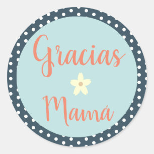 Gracias/Thank スペインの You Sticker for Mom ラウンドシール