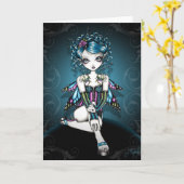 GRACIEのゴシック様式オートクチュールのコルセットの妖精カード カード (黄色い花)