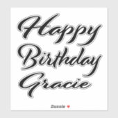Gracie Name Vorname black Sticker Geburtstag シール (シート)