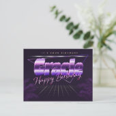 Gracie Name Vorname lila Postkarte Geburtstag ポストカード (スタンド正面)