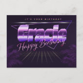 Gracie Name Vorname lila Postkarte Geburtstag ポストカード (正面)