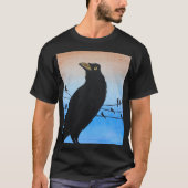 Grackleオースティンテキサス州の鳥の恋人の野性生物の絵画 Tシャツ (正面)