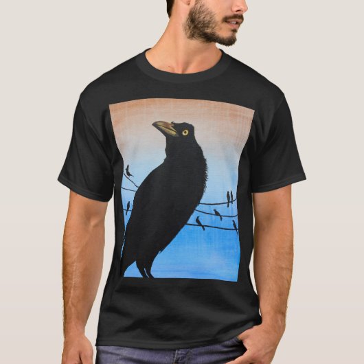 Grackleオースティンテキサス州の鳥の恋人の野性生物の絵画 Tシャツ (正面)