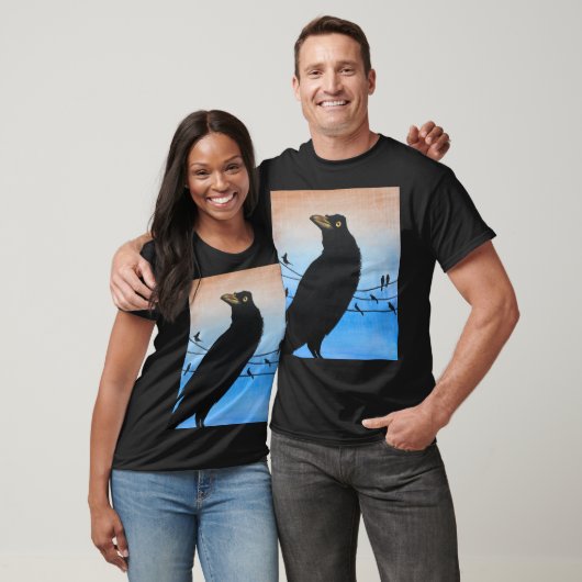 Grackleオースティンテキサス州の鳥の恋人の野性生物の絵画 Tシャツ (ユニセックス)