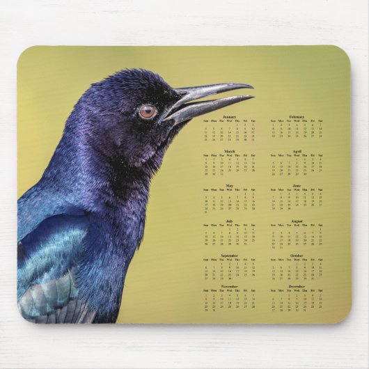 Grackle - Customizable full year 2026 calendar マウスパッド (正面)