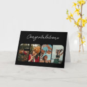 GRADおめでとう試験カード写真コラージュ カード (黄色い花)