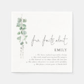 GradおもしろいファクトEucalyptus Script 2024卒業 スタンダードカクテルナプキン (正面)