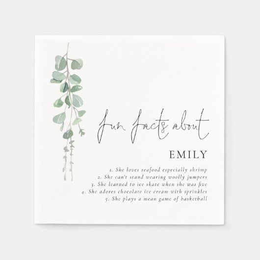 GradおもしろいファクトEucalyptus Script 2024卒業 スタンダードカクテルナプキン (正面)