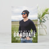 GRADはっきりしたフォト卒業パーティー発表 招待状 (スタンド正面)