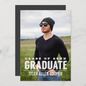 GRADはっきりしたフォト卒業パーティー発表 招待状 (正面/裏面)