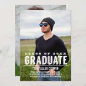 GRADはっきりしたフォト卒業パーティー発表 招待状 (正面/裏面)