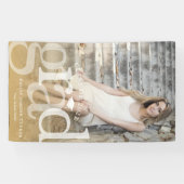 GRADはっきりした金ゴールドオグラデーションーバーレイ卒業 横断幕 (横)