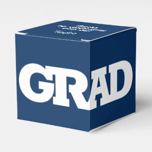 GRADはっきりした ホワイト&ブルー卒業パーティー フェイバーボックス