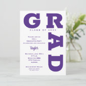 GRADはっきりした Purple and White Gradation 招待状 (スタンド正面)