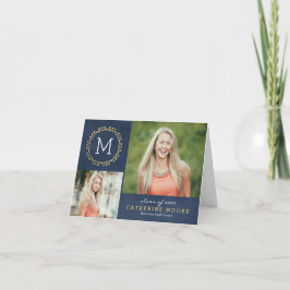 Gradイニシャル編集可能カラー卒業ありがとう サンキューカード