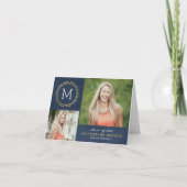 Gradイニシャル編集可能カラー卒業ありがとう サンキューカード (正面)