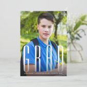 GRADエレガントタイポグラフィ数々の写真卒業 招待状 (スタンド正面)