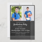 GRADエレガントタイポグラフィ数々の写真卒業 招待状 (裏面)