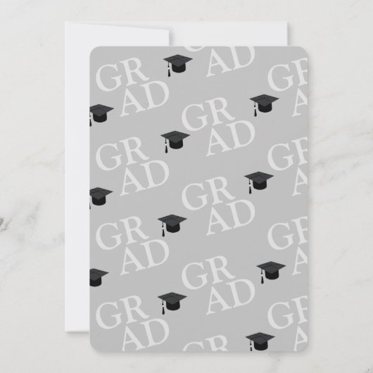 GRADクラスのカスタム写真のモダン卒業 案内状 (裏面)