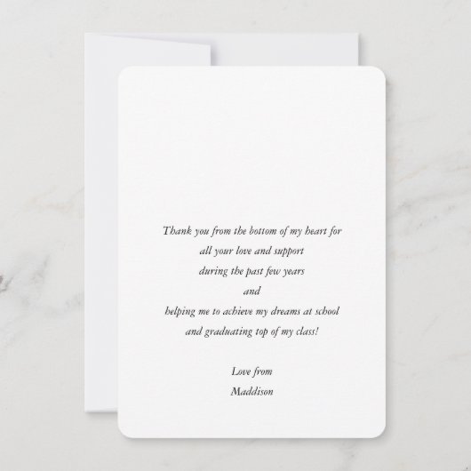 GRADシック感謝してい写真写真シンプル書道ホットピンク サンキューカード (裏面)