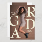 GRADタイポグラフィカスタム写真卒業 案内状 (正面/裏面)