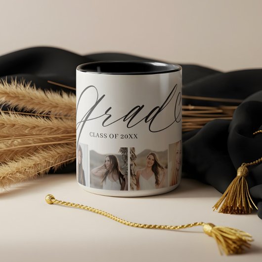 Gradハートスエレガントクリプト大学院フォトコラージュ ツートーンマグカップ