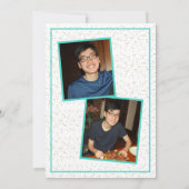 GRADパーティーターコイズブルーカラー – 2枚の写真 招待状 (裏面)