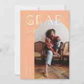 GRADピーチアーチ神秘的な卒業発表 サンキューカード (正面)