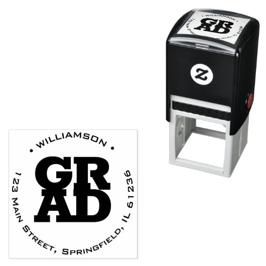 GRADファミリーネームラウンド差出人住所 セルフインキングスタンプ (インサイチュ)