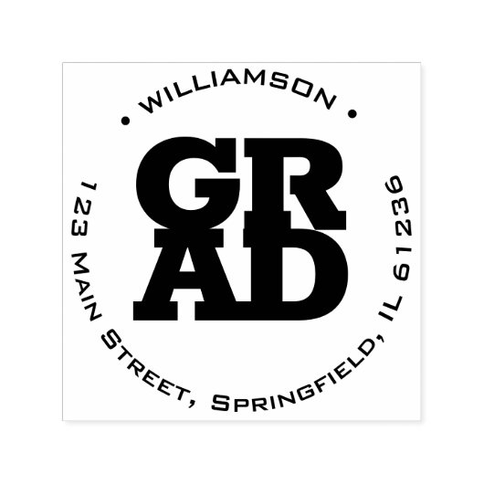 GRADファミリーネームラウンド差出人住所 セルフインキングスタンプ (デザイン)