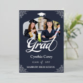 Gradフォトコラージュのお知らせ 箔招待状 (立ち正面)